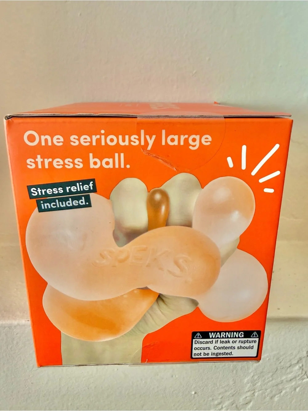 NEW! SPEKS JUMBO GUMP Memory Gel Stress Ball - “reef” (orange)
